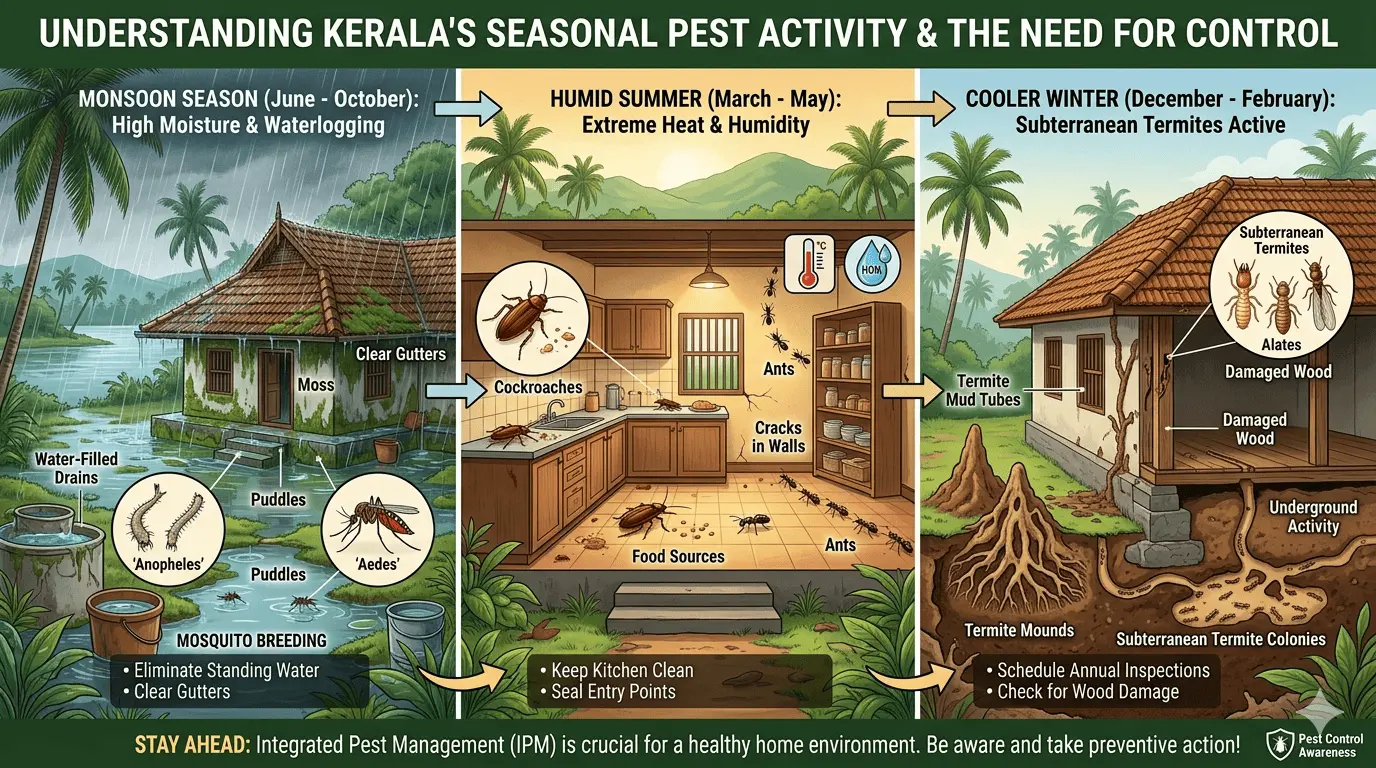 How Seasonal Climate in Kerala Infl uences Pest Behaviour