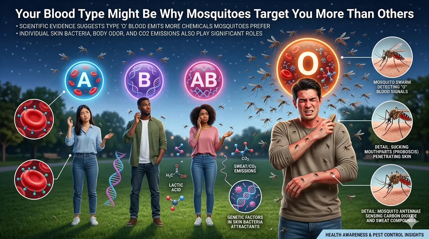 Your Blood Type Might Be Why Mosquitoes Target You More Than Others