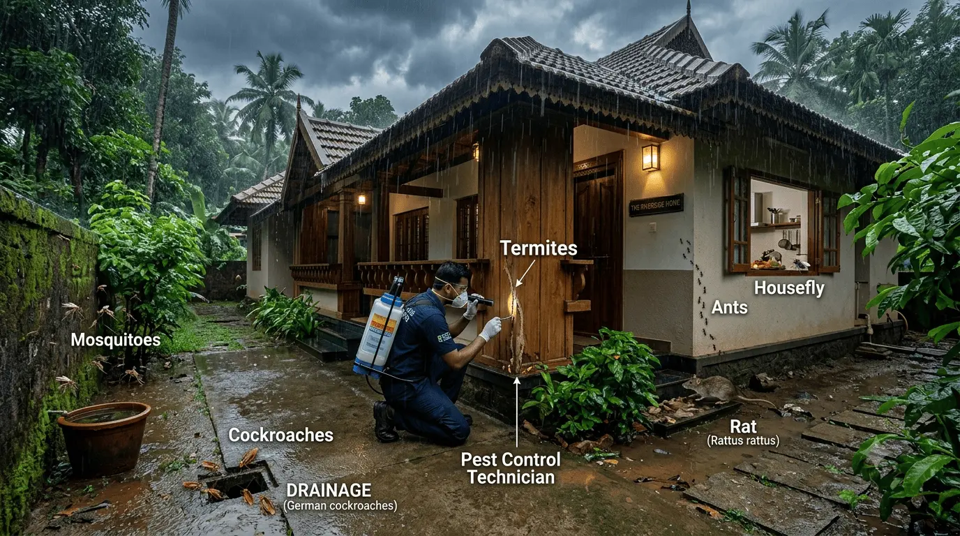Top 10 Pest Problems Kerala Homeowners Face During Rainy Season