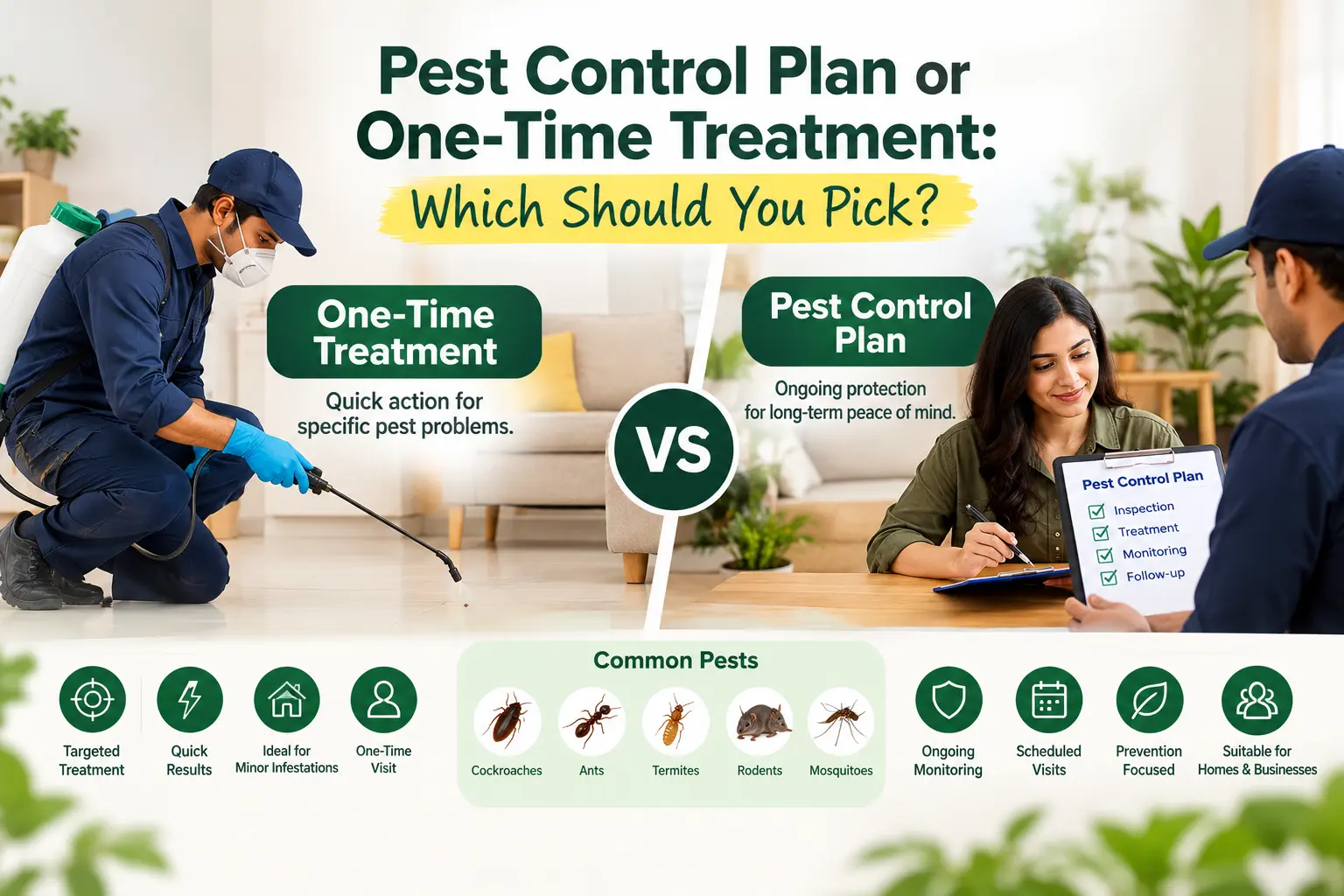 Pest Control Plan or One-Time Treatment: Which Should You Pick?